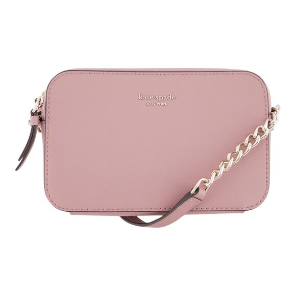 Kate Spade Cameron Double Zip Small Crossbody Bag in Dusty Peony Pink - Picture 16 of 16